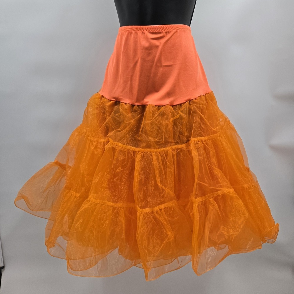Modeway Women's 50's era Petticoat Skirt Orange Size Large/ XL New Halloween